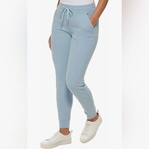 Marc New York Women's Ribbed Midweight Jogger, Light Blue, XXL